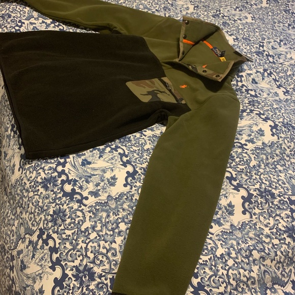 Polo Ralph Lauren fleece size M color green/black/orange NEW - Picture 2 of 8